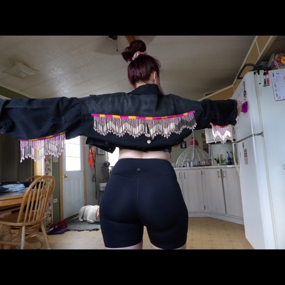 Denim jacket with fringe! - Picture 1 of 2